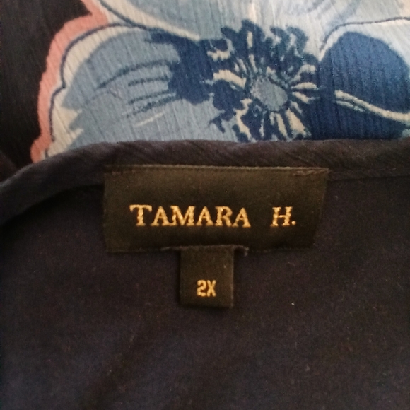 TAMARA H. Floral Chiffon layered blouse Sz 2X  EUC - Picture 9 of 13